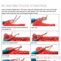 Melu Crochet Guide: Bobble Stitch Guide- LEFT HANDED VERSION!!