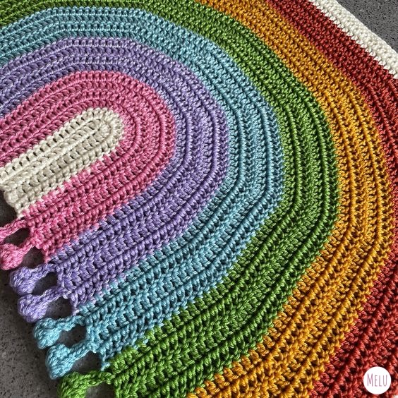 Rainbow Drop Blanket by Melu Crochet- Free Pattern!
